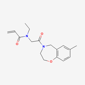 molecular formula C17H22N2O3 B2465801 N-Ethyl-N-[2-(7-methyl-3,5-dihydro-2H-1,4-benzoxazepin-4-yl)-2-oxoethyl]prop-2-enamide CAS No. 2361683-08-9