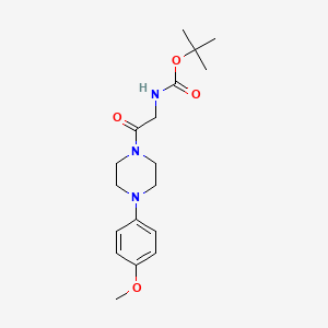 molecular formula C18H27N3O4 B2465806 1-(Tert-butoxycarbonyl)-2-[4-(4-methoxyphenyl)piperazin-1-yl]-2-oxoethylamine CAS No. 1923094-28-3