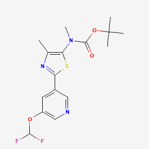 molecular formula C16H19F2N3O3S B2465809 tert-butyl N-[2-[5-(difluoromethoxy)pyridin-3-yl]-4-methyl-1,3-thiazol-5-yl]-N-methylcarbamate CAS No. 1893370-53-0