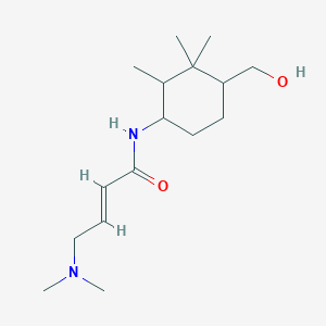 B2465817 (E)-4-(Dimethylamino)-N-[4-(hydroxymethyl)-2,3,3-trimethylcyclohexyl]but-2-enamide CAS No. 2411323-79-8