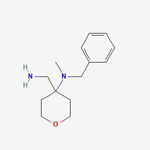 molecular formula C14H22N2O B2465823 4-(aminomethyl)-N-benzyl-N-methyloxan-4-amine CAS No. 1154885-27-4