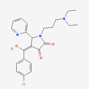 molecular formula C23H26ClN3O3 B2465824 4-(4-chlorobenzoyl)-1-(3-(diethylamino)propyl)-3-hydroxy-5-(pyridin-2-yl)-1H-pyrrol-2(5H)-one CAS No. 618878-35-6