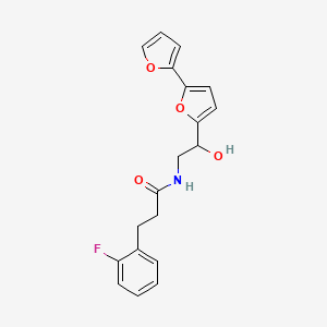 molecular formula C19H18FNO4 B2465827 3-(2-Fluorophenyl)-N-[2-[5-(furan-2-yl)furan-2-yl]-2-hydroxyethyl]propanamide CAS No. 2310143-89-4