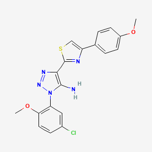 molecular formula C19H16ClN5O2S B2465829 1-(5-chloro-2-methoxyphenyl)-4-[4-(4-methoxyphenyl)-1,3-thiazol-2-yl]-1H-1,2,3-triazol-5-amine CAS No. 1207016-92-9