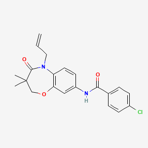 N-(5-allyl-3,3-dimethyl-4-oxo-2,3,4,5-tetrahydrobenzo[b][1,4]oxazepin-8-yl)-4-chlorobenzamide