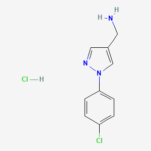 [1-(4-Chlorophenyl)pyrazol-4-yl]methanamine;hydrochloride