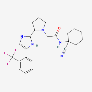 molecular formula C23H26F3N5O B2465843 N-(1-cyanocyclohexyl)-2-(2-{4-[2-(trifluoromethyl)phenyl]-1H-imidazol-2-yl}pyrrolidin-1-yl)acetamide CAS No. 1376137-45-9
