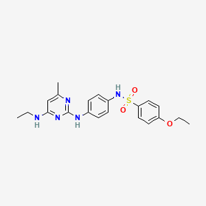 molecular formula C21H25N5O3S B2465849 4-ethoxy-N-(4-((4-(ethylamino)-6-methylpyrimidin-2-yl)amino)phenyl)benzenesulfonamide CAS No. 923114-50-5