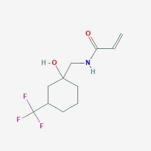 molecular formula C11H16F3NO2 B2465851 N-{[1-hydroxy-3-(trifluoromethyl)cyclohexyl]methyl}prop-2-enamide CAS No. 2094198-59-9