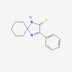 molecular formula C14H16N2S B2465853 3-Phenyl-1,4-diazaspiro[4.5]dec-3-ene-2-thione CAS No. 4602-36-2