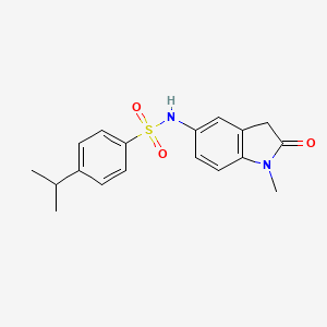 molecular formula C18H20N2O3S B2465854 N-(1-methyl-2-oxo-2,3-dihydro-1H-indol-5-yl)-4-(propan-2-yl)benzene-1-sulfonamide CAS No. 921862-15-9