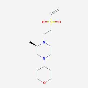 molecular formula C14H26N2O3S B2465869 (2R)-1-(2-Ethenylsulfonylethyl)-2-methyl-4-(oxan-4-yl)piperazine CAS No. 2248471-91-0