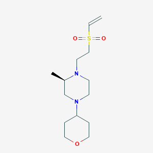 B2465869 (2R)-1-(2-Ethenylsulfonylethyl)-2-methyl-4-(oxan-4-yl)piperazine CAS No. 2248471-91-0