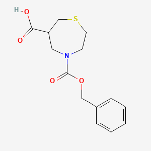 molecular formula C14H17NO4S B2465881 4-Phenylmethoxycarbonyl-1,4-thiazepane-6-carboxylic acid CAS No. 2248365-23-1