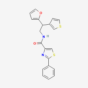 molecular formula C20H16N2O2S2 B2465887 N-[2-(furan-2-yl)-2-(thiophen-3-yl)ethyl]-2-phenyl-1,3-thiazole-4-carboxamide CAS No. 2097893-52-0