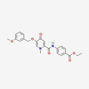 molecular formula C24H24N2O6 B2465891 Ethyl 4-(5-((3-methoxybenzyl)oxy)-1-methyl-4-oxo-1,4-dihydropyridine-2-carboxamido)benzoate CAS No. 1021212-38-3