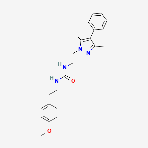 molecular formula C23H28N4O2 B2465902 1-(2-(3,5-dimethyl-4-phenyl-1H-pyrazol-1-yl)ethyl)-3-(4-methoxyphenethyl)urea CAS No. 2034327-78-9