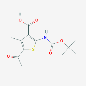 molecular formula C13H17NO5S B2465908 5-Acetyl-4-methyl-2-[(2-methylpropan-2-yl)oxycarbonylamino]thiophene-3-carboxylic acid CAS No. 2248269-68-1
