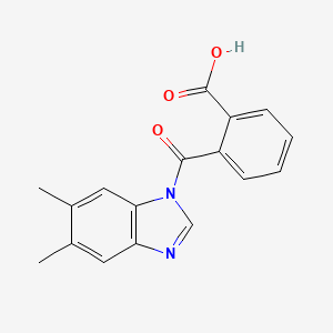 molecular formula C17H14N2O3 B2465924 2-(5,6-dimethyl-1H-1,3-benzodiazole-1-carbonyl)benzoic acid 