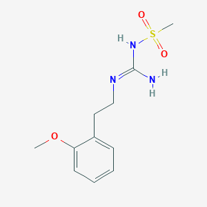 molecular formula C11H17N3O3S B2465927 N-(N-(2-methoxyphenethyl)carbamimidoyl)methanesulfonamide CAS No. 869075-58-1
