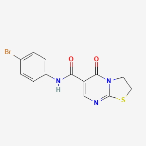 molecular formula C13H10BrN3O2S B2465930 N-(4-bromophenyl)-5-oxo-2H,3H,5H-[1,3]thiazolo[3,2-a]pyrimidine-6-carboxamide CAS No. 443329-34-8