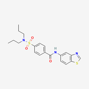 molecular formula C20H23N3O3S2 B2465982 N-(1,3-benzothiazol-5-yl)-4-(dipropylsulfamoyl)benzamide CAS No. 923070-09-1