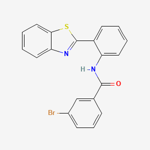 molecular formula C20H13BrN2OS B2465988 N-[2-(1,3-benzothiazol-2-yl)phenyl]-3-bromobenzamide CAS No. 477569-51-0