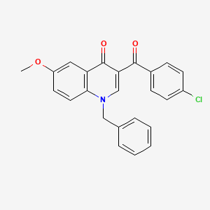 molecular formula C24H18ClNO3 B2465996 1-benzyl-3-(4-chlorobenzoyl)-6-methoxy-1,4-dihydroquinolin-4-one CAS No. 866341-23-3