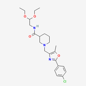 molecular formula C23H32ClN3O4 B2465997 1-{[2-(4-chlorophenyl)-5-methyl-1,3-oxazol-4-yl]methyl}-N-(2,2-diethoxyethyl)piperidine-3-carboxamide CAS No. 901869-09-8