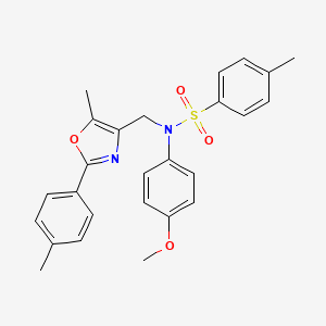 molecular formula C26H26N2O4S B2466025 N-(4-methoxyphenyl)-4-methyl-N-{[5-methyl-2-(4-methylphenyl)-1,3-oxazol-4-yl]methyl}benzene-1-sulfonamide CAS No. 1251614-13-7