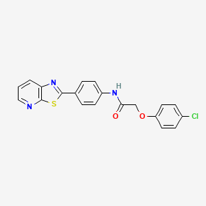 molecular formula C20H14ClN3O2S B2466027 2-(4-chlorophenoxy)-N-(4-(thiazolo[5,4-b]pyridin-2-yl)phenyl)acetamide CAS No. 863589-05-3
