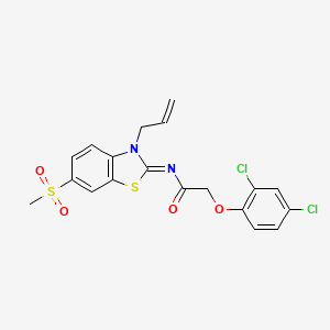 molecular formula C19H16Cl2N2O4S2 B2466031 (Z)-N-(3-allyl-6-(methylsulfonyl)benzo[d]thiazol-2(3H)-ylidene)-2-(2,4-dichlorophenoxy)acetamide CAS No. 865175-62-8