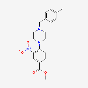 molecular formula C20H23N3O4 B2466048 Methyl 4-[4-(4-methylbenzyl)piperazino]-3-nitrobenzenecarboxylate CAS No. 478246-63-8