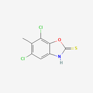 molecular formula C8H5Cl2NOS B2466054 5,7-Dichloro-6-methyl-1,3-benzoxazole-2-thiol CAS No. 199293-12-4