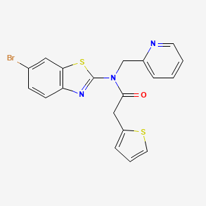 molecular formula C19H14BrN3OS2 B2466056 N-(6-bromobenzo[d]thiazol-2-yl)-N-(pyridin-2-ylmethyl)-2-(thiophen-2-yl)acetamide CAS No. 921519-76-8