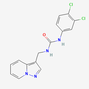 molecular formula C15H12Cl2N4O B2466071 1-(3,4-Dichlorophenyl)-3-(pyrazolo[1,5-a]pyridin-3-ylmethyl)urea CAS No. 1396878-81-1