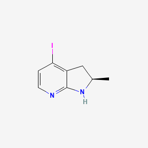 molecular formula C8H9IN2 B2466081 (2R)-4-Iodo-2-methyl-2,3-dihydro-1H-pyrrolo[2,3-b]pyridine CAS No. 2366997-10-4