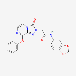 molecular formula C20H15N5O5 B2466105 N-(2H-1,3-benzodioxol-5-yl)-2-{3-oxo-8-phenoxy-2H,3H-[1,2,4]triazolo[4,3-a]pyrazin-2-yl}acetamide CAS No. 1251599-96-8