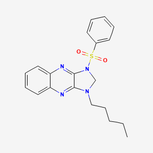 molecular formula C20H22N4O2S B2466116 1-pentyl-3-(phenylsulfonyl)-2,3-dihydro-1H-imidazo[4,5-b]quinoxaline CAS No. 881565-18-0