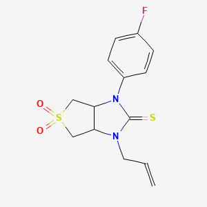 molecular formula C14H15FN2O2S2 B2466118 1-allyl-3-(4-fluorophenyl)tetrahydro-1H-thieno[3,4-d]imidazole-2(3H)-thione 5,5-dioxide CAS No. 830353-41-8