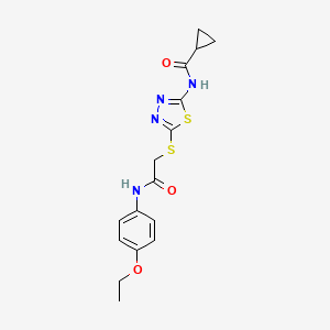 molecular formula C16H18N4O3S2 B2466124 N-[5-({[(4-ETHOXYPHENYL)CARBAMOYL]METHYL}SULFANYL)-1,3,4-THIADIAZOL-2-YL]CYCLOPROPANECARBOXAMIDE CAS No. 391869-63-9