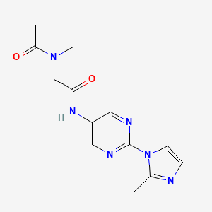 molecular formula C13H16N6O2 B2466128 N-[2-(2-methyl-1H-imidazol-1-yl)pyrimidin-5-yl]-2-(N-methylacetamido)acetamide CAS No. 1421462-57-8
