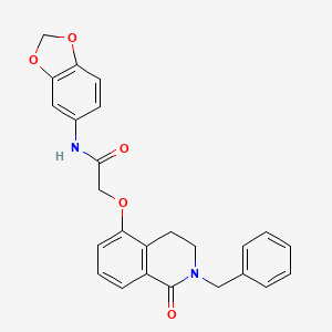 molecular formula C25H22N2O5 B2466141 N-(benzo[d][1,3]dioxol-5-yl)-2-((2-benzyl-1-oxo-1,2,3,4-tetrahydroisoquinolin-5-yl)oxy)acetamide CAS No. 850905-60-1