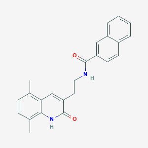molecular formula C24H22N2O2 B2466145 N-[2-(5,8-dimethyl-2-oxo-1,2-dihydroquinolin-3-yl)ethyl]naphthalene-2-carboxamide CAS No. 851407-03-9