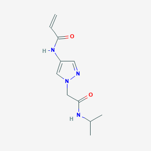 B2466180 N-[1-[2-Oxo-2-(propan-2-ylamino)ethyl]pyrazol-4-yl]prop-2-enamide CAS No. 2361656-46-2