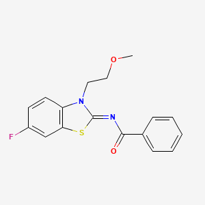 molecular formula C17H15FN2O2S B2466208 (Z)-N-(6-fluoro-3-(2-methoxyethyl)benzo[d]thiazol-2(3H)-ylidene)benzamide CAS No. 864976-34-1