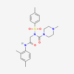 molecular formula C23H30N4O4S B2466209 N-(2,4-dimethylphenyl)-2-[N-(4-methylpiperazine-1-carbonyl)4-methylbenzenesulfonamido]acetamide CAS No. 887196-72-7