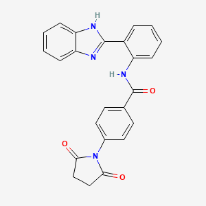 molecular formula C24H18N4O3 B2466218 N-(2-(1H-benzo[d]imidazol-2-yl)phenyl)-4-(2,5-dioxopyrrolidin-1-yl)benzamide CAS No. 313405-92-4