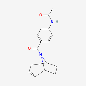 molecular formula C16H18N2O2 B2466227 N-(4-{8-azabicyclo[3.2.1]oct-2-ene-8-carbonyl}phenyl)acetamide CAS No. 1705495-69-7