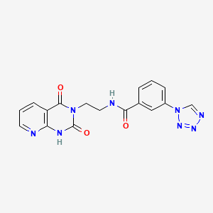 molecular formula C17H14N8O3 B2466228 N-(2-(2,4-dioxo-1,2-dihydropyrido[2,3-d]pyrimidin-3(4H)-yl)ethyl)-3-(1H-tetrazol-1-yl)benzamide CAS No. 2034320-41-5